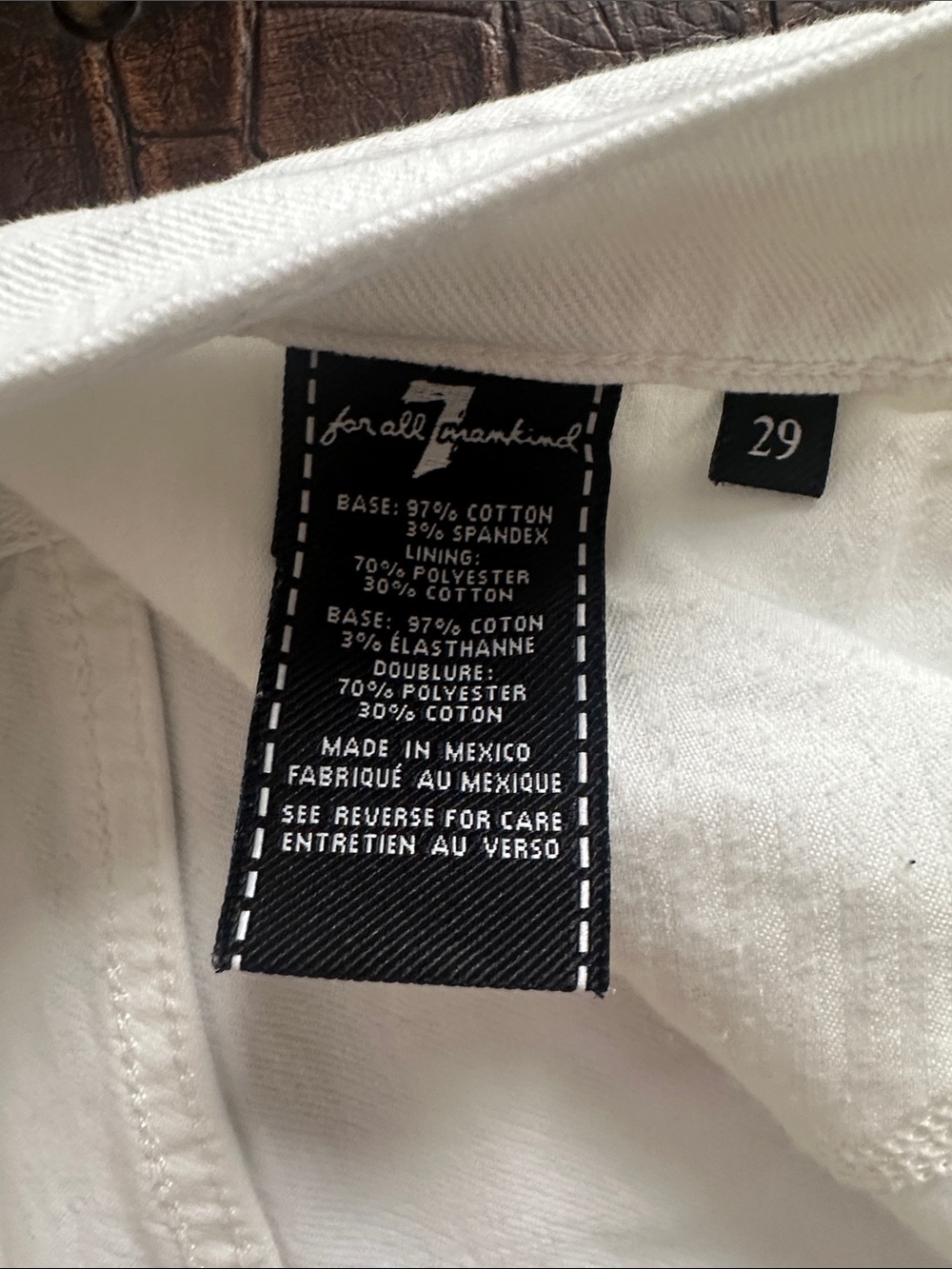 7 For All Mankind White Distressed Denim Mini Skirt - Picture 3 of 7